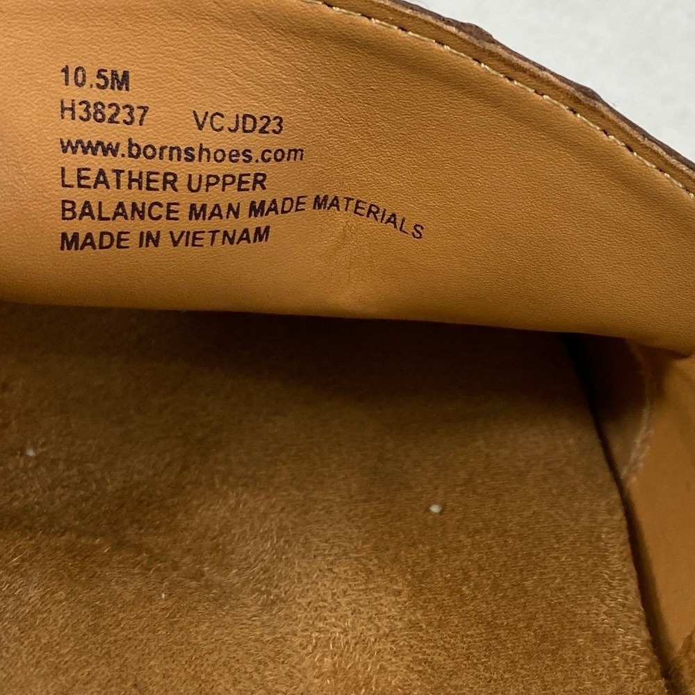 Born Brown Leather Slip‎ On Shoes Mens Size 10.5M Driving Moc Loafers - Picture 5 of 12